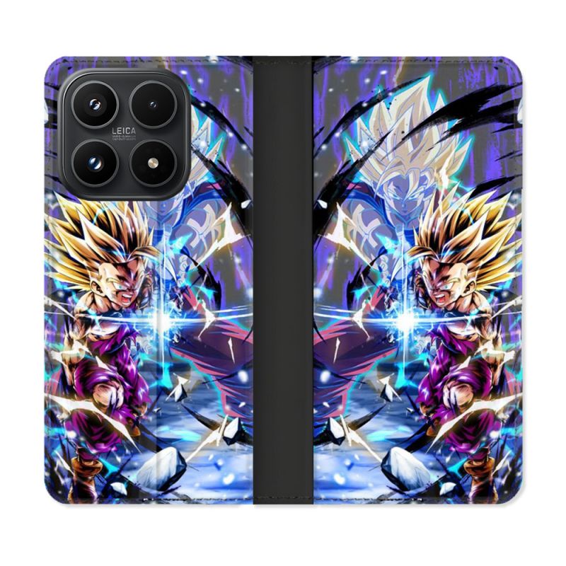 Housse Cuir Portefeuille Pour Xiaomi 17 Manga Dragon Ball Sangohan Duo