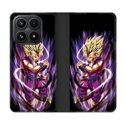 Housse Cuir Portefeuille Pour Xiaomi 17 Manga Dragon Ball Sangohan Violet