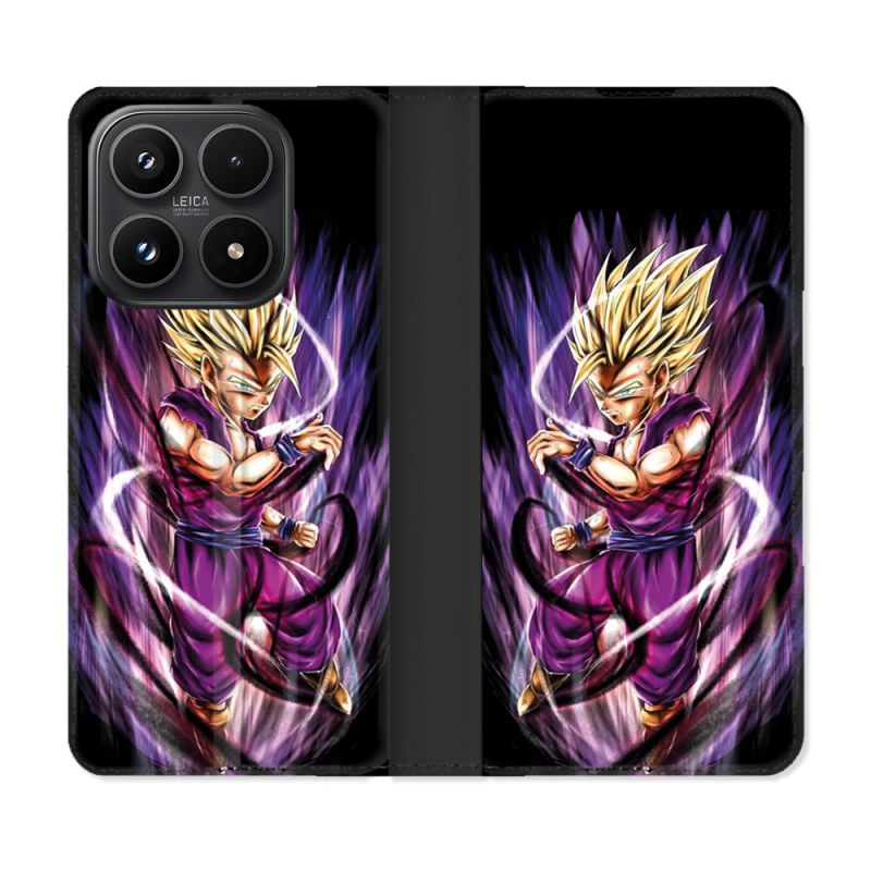 Housse Cuir Portefeuille Pour Xiaomi 17 Manga Dragon Ball Sangohan Violet