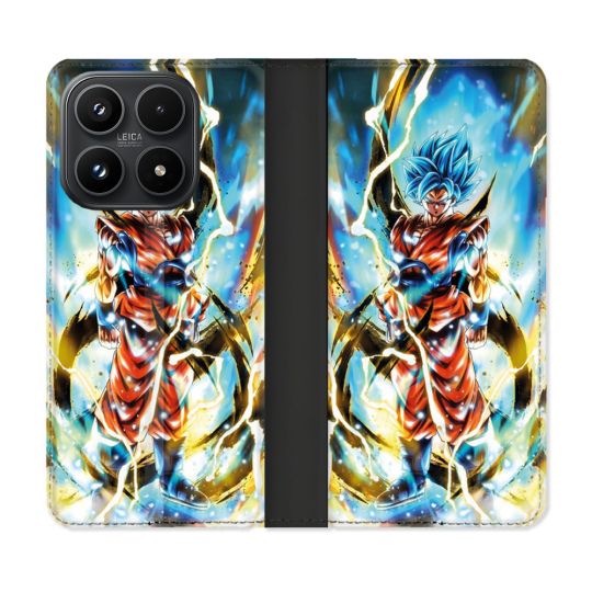 Housse Cuir Portefeuille Pour Xiaomi 17 Manga Dragon Ball Sangoku Blanc