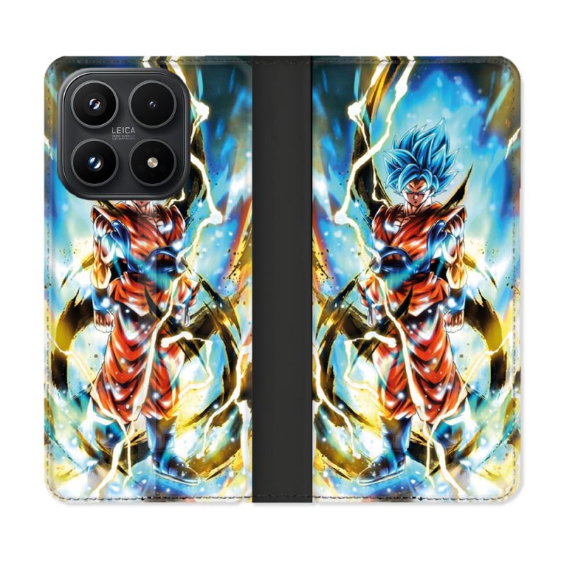 Housse Cuir Portefeuille Pour Xiaomi 17 Manga Dragon Ball Sangoku Blanc