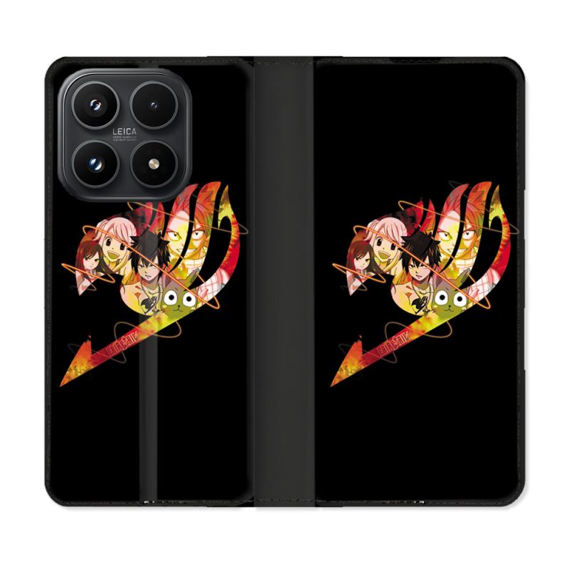 Housse Cuir Portefeuille Pour Xiaomi 17 Manga Fairy Tail Logo Noir