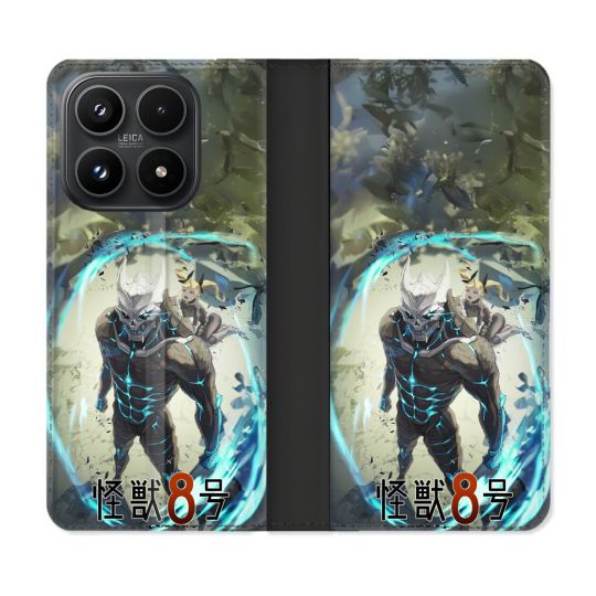 Housse Cuir Portefeuille Pour Xiaomi 17 Manga Kaiju N° 8 Kafka Hibino