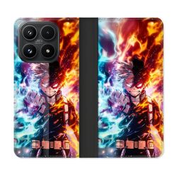 Housse Cuir Portefeuille Pour Xiaomi 17 Manga My Hero Academia Shoto Portrait