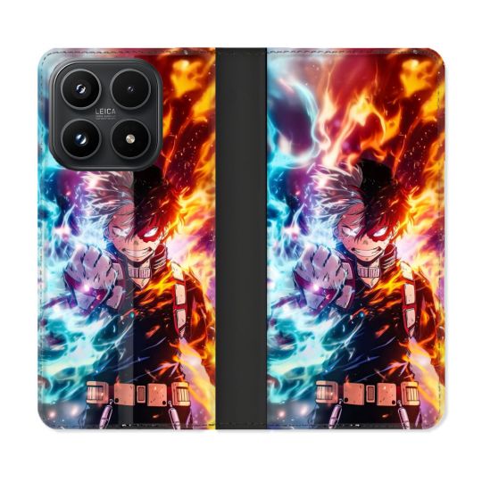 Housse Cuir Portefeuille Pour Xiaomi 17 Manga My Hero Academia Shoto Portrait