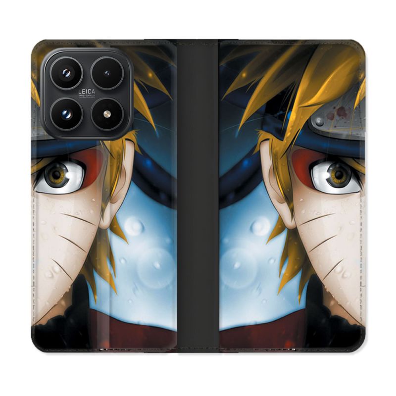 Housse Cuir Portefeuille Pour Xiaomi 17 Manga Naruto Blanc