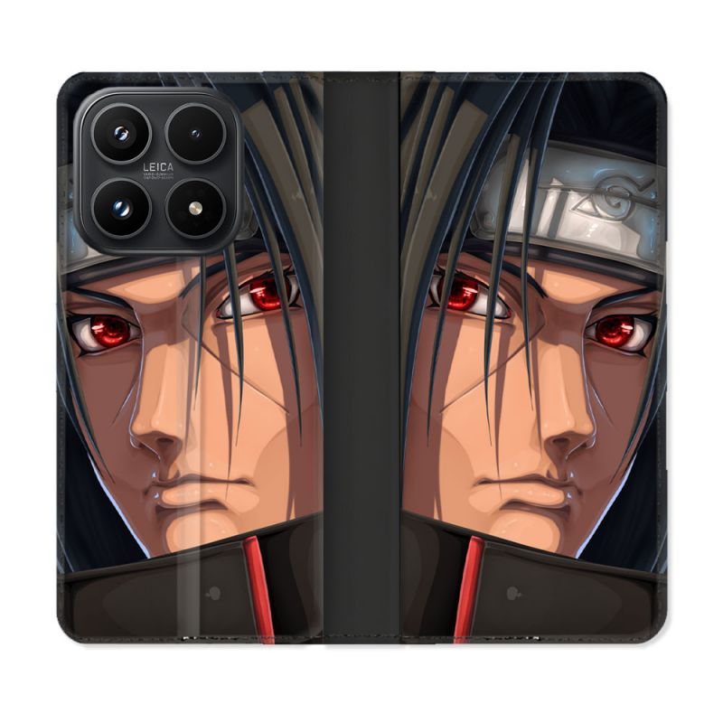 Housse Cuir Portefeuille Pour Xiaomi 17 Manga Naruto Itachi Visage