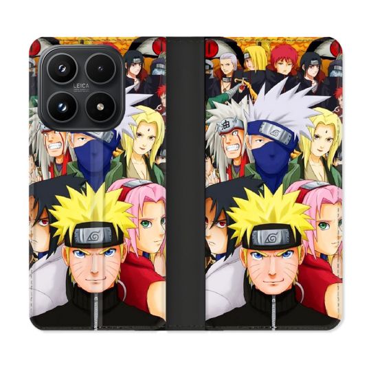 Housse Cuir Portefeuille Pour Xiaomi 17 Manga Naruto Team