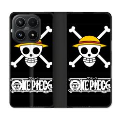 Housse Cuir Portefeuille Pour Xiaomi 17 Manga One Piece Tete de Mort