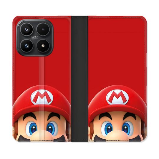 Housse Cuir Portefeuille Pour Xiaomi 17 Mario Rouge
