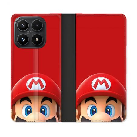 Housse Cuir Portefeuille Pour Xiaomi 17 Mario Rouge