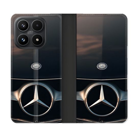 Housse Cuir Portefeuille Pour Xiaomi 17 Mercedes Calendre