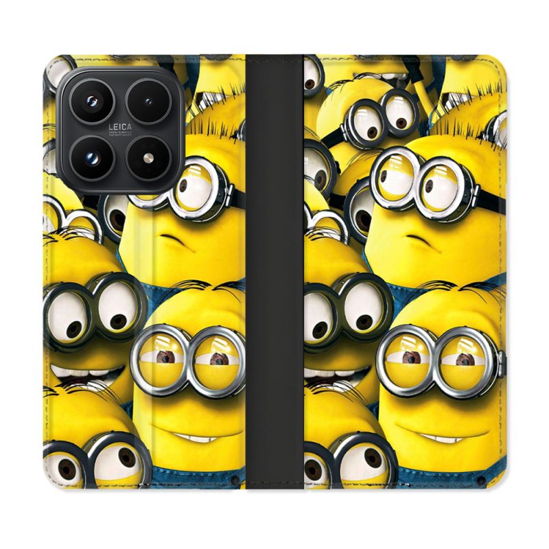 Housse Cuir Portefeuille Pour Xiaomi 17 Minions Groupe