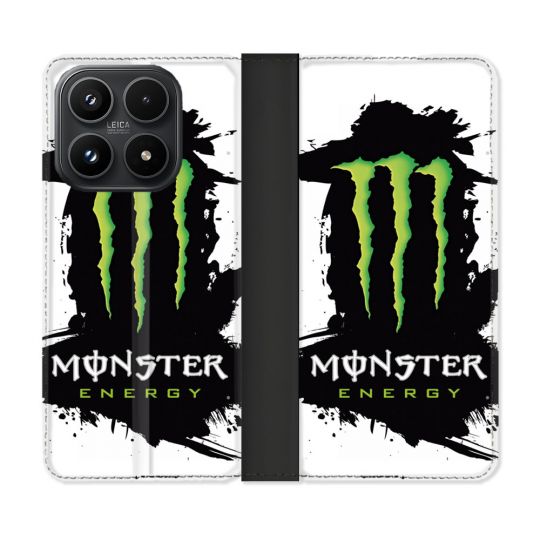Housse Cuir Portefeuille Pour Xiaomi 17 Monster Energy Tache