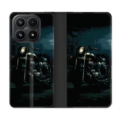 Housse Cuir Portefeuille Pour Xiaomi 17 Moto Harley Vintage