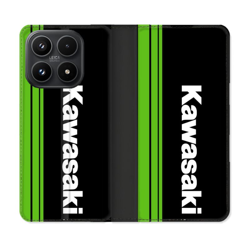 Housse Cuir Portefeuille Pour Xiaomi 17 Moto Kawasaki