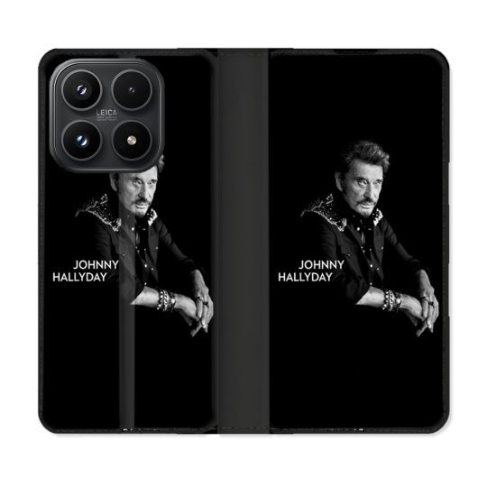 Housse Cuir Portefeuille Pour Xiaomi 17 Musique Johnny Hallyday Noir