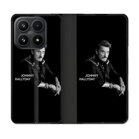 Housse Cuir Portefeuille Pour Xiaomi 17 Musique Johnny Hallyday Noir