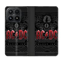 Housse Cuir Portefeuille Pour Xiaomi 17 Musique Rock ACDC Rouge