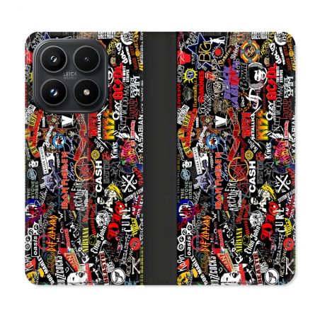 Housse Cuir Portefeuille Pour Xiaomi 17 Musique Rock Groupe