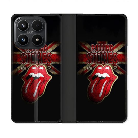 Housse Cuir Portefeuille Pour Xiaomi 17 Musique Rolling Stones