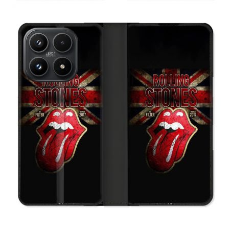 Housse Cuir Portefeuille Pour Xiaomi 17 Musique Rolling Stones