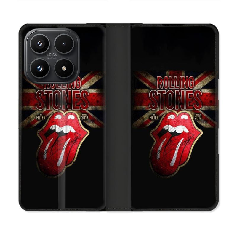 Housse Cuir Portefeuille Pour Xiaomi 17 Musique Rolling Stones