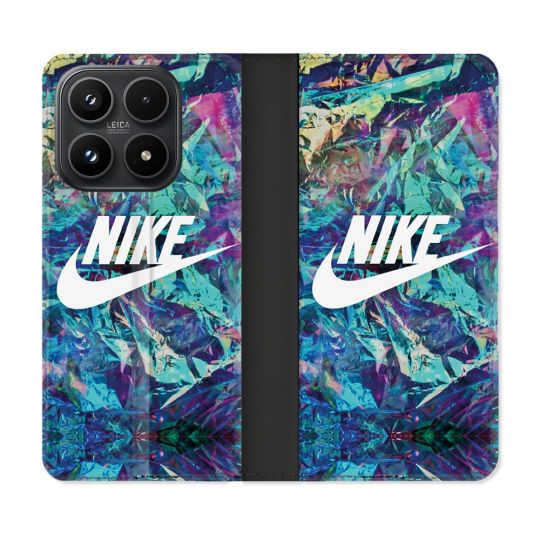 Housse Cuir Portefeuille Pour Xiaomi 17 Nike Turquoise