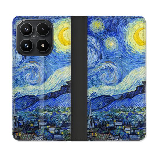 Housse Cuir Portefeuille Pour Xiaomi 17 Peinture La nuit étoilée