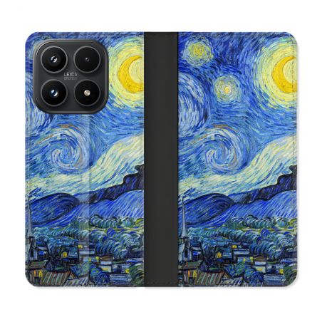 Housse Cuir Portefeuille Pour Xiaomi 17 Peinture La nuit étoilée