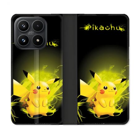 Housse Cuir Portefeuille Pour Xiaomi 17 Pokemon Pikachu Eclair