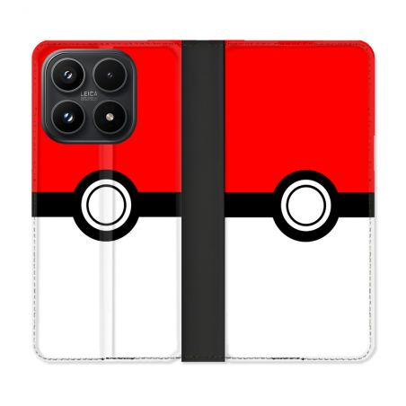 Housse Cuir Portefeuille Pour Xiaomi 17 Pokemon Pokeball