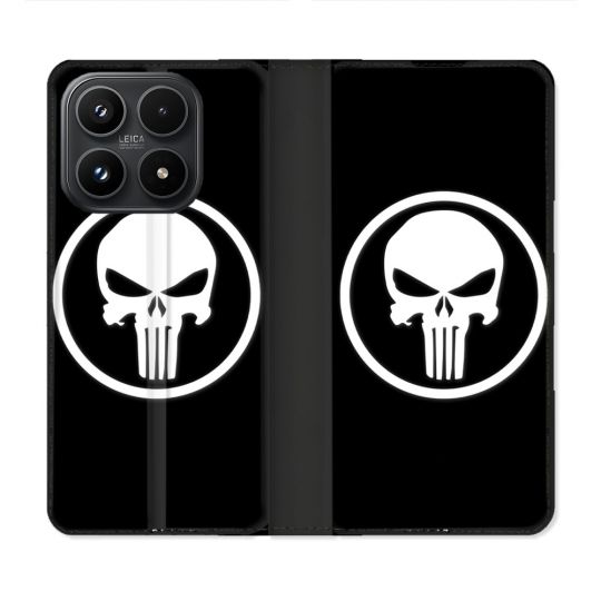 Housse Cuir Portefeuille Pour Xiaomi 17 Punisher