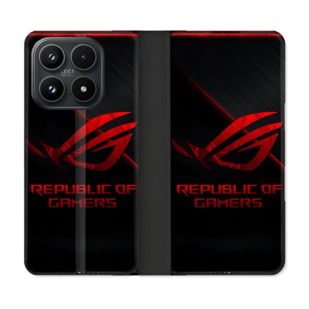 Housse Cuir Portefeuille Pour Xiaomi 17 ROG Rouge