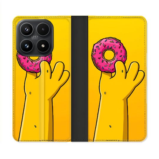 Housse Cuir Portefeuille Pour Xiaomi 17 Simpson Donuts