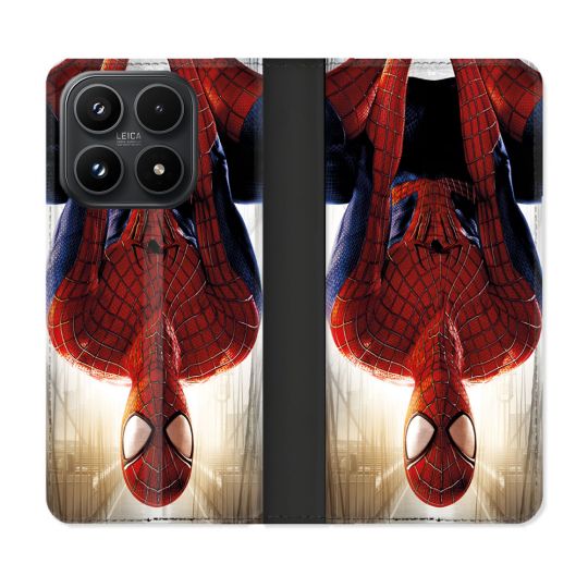 Housse Cuir Portefeuille Pour Xiaomi 17 Spiderman Invers