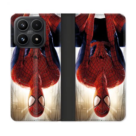 Housse Cuir Portefeuille Pour Xiaomi 17 Spiderman Invers