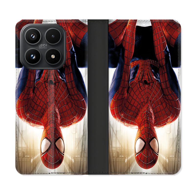 Housse Cuir Portefeuille Pour Xiaomi 17 Spiderman Invers