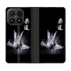 Housse Cuir Portefeuille Pour Xiaomi 17 Sport Judo Noir