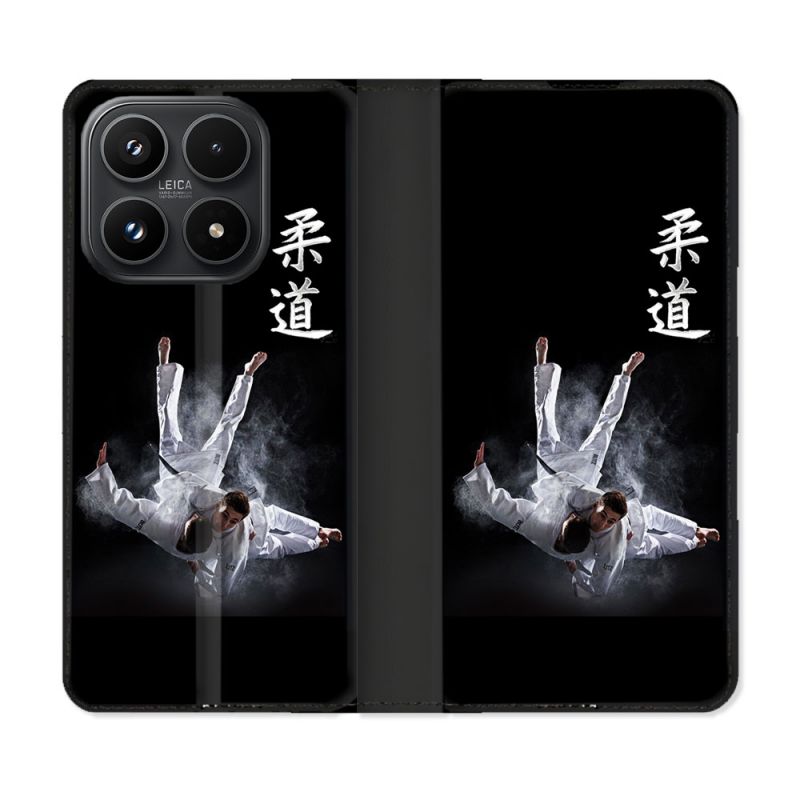 Housse Cuir Portefeuille Pour Xiaomi 17 Sport Judo Noir