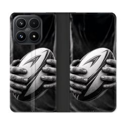 Housse Cuir Portefeuille Pour Xiaomi 17 Sport Rugby Ballon Moderne