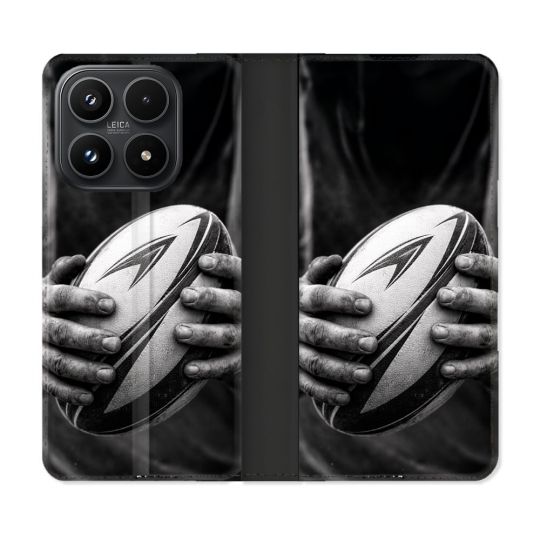 Housse Cuir Portefeuille Pour Xiaomi 17 Sport Rugby Ballon Moderne