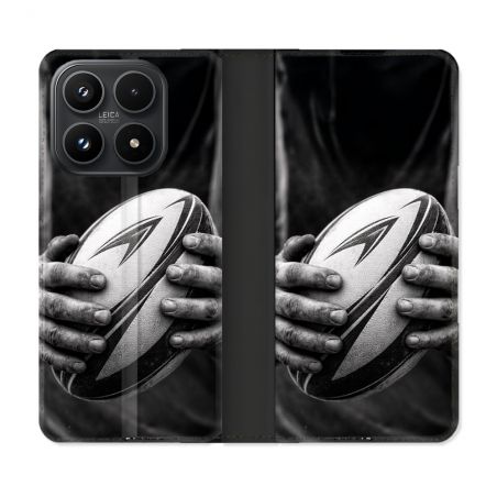Housse Cuir Portefeuille Pour Xiaomi 17 Sport Rugby Ballon Moderne