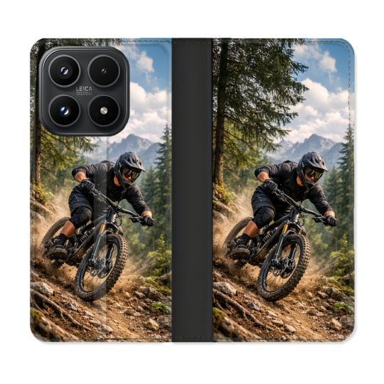 Housse Cuir Portefeuille Pour Xiaomi 17 Sport VTT Montagne
