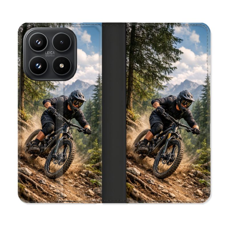 Housse Cuir Portefeuille Pour Xiaomi 17 Sport VTT Montagne
