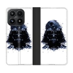 Housse Cuir Portefeuille Pour Xiaomi 17 Star Wars - Dark Vador Blanc