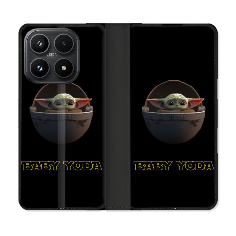 Housse Cuir Portefeuille Pour Xiaomi 17 Star Wars - Yoda bebe noir