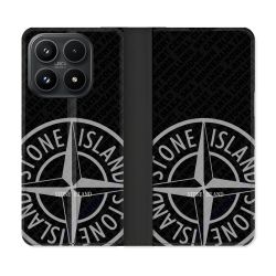 Housse Cuir Portefeuille Pour Xiaomi 17 Stone Island Gris