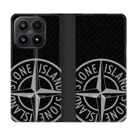 Housse Cuir Portefeuille Pour Xiaomi 17 Stone Island Gris