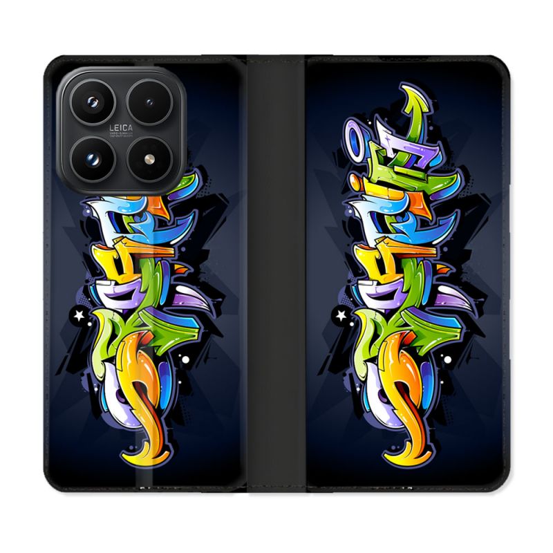 Housse Cuir Portefeuille Pour Xiaomi 17 Street Art Graffiti